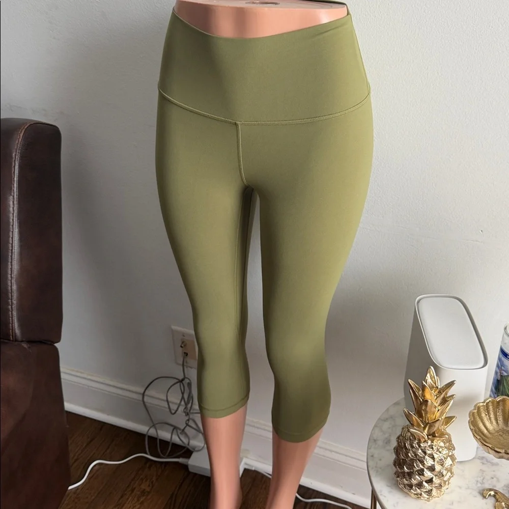 lululemon athletica Olive Green High-Rise Cropped Leggings
